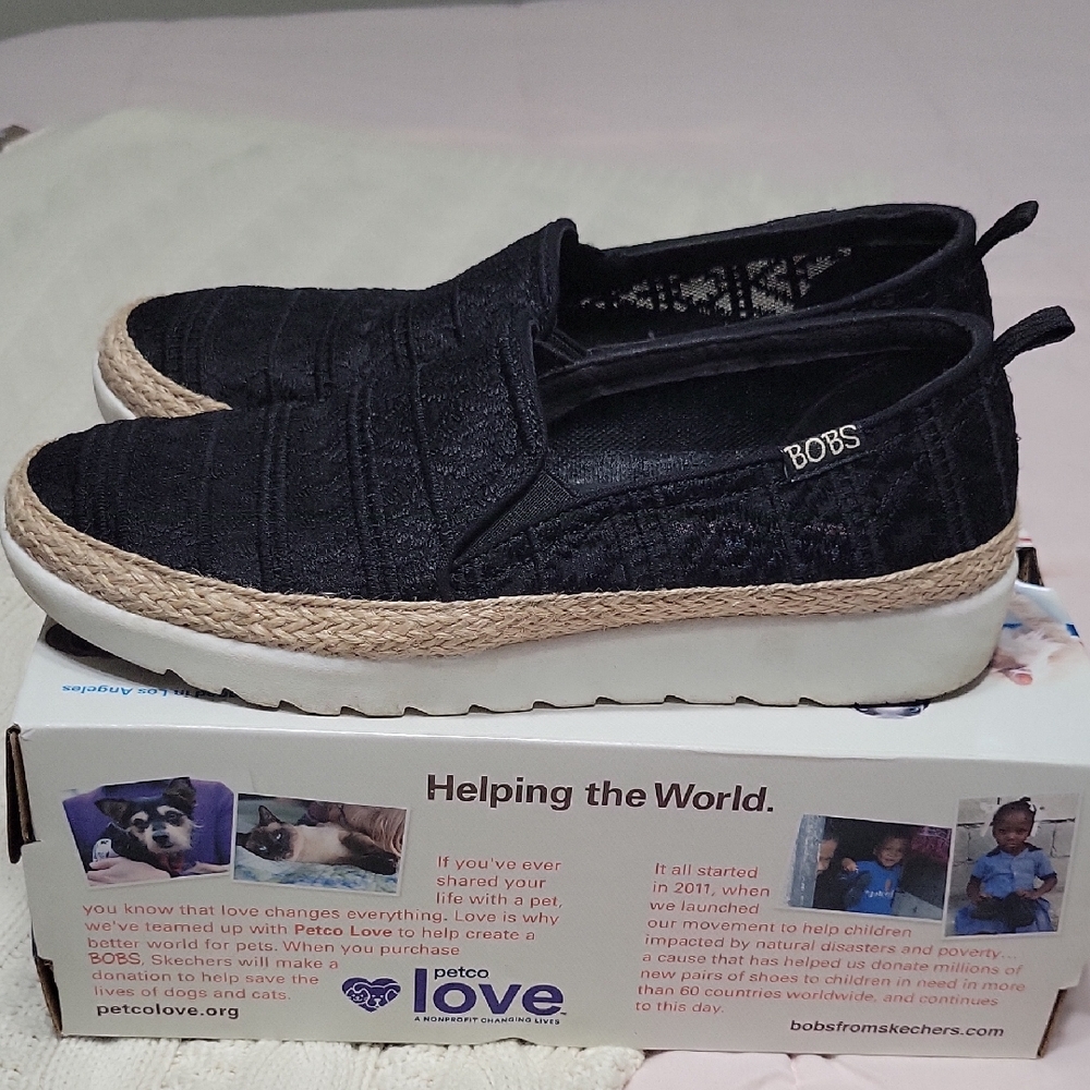 BOBS Black Slip-On Shoes